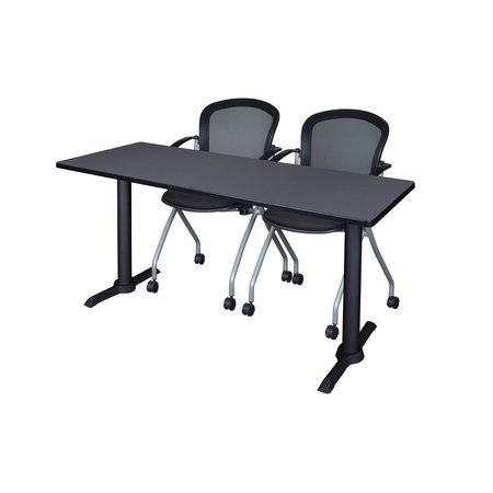 CAIN Rectangle Tables > Training Tables > Cain Training Table & Chair Sets, 60 X 24 X 29, Grey MTRCT6024GY23BK